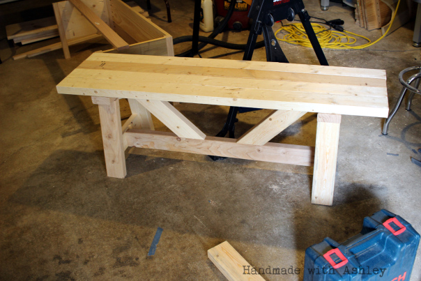 diy stained wooden bench - ecos paints