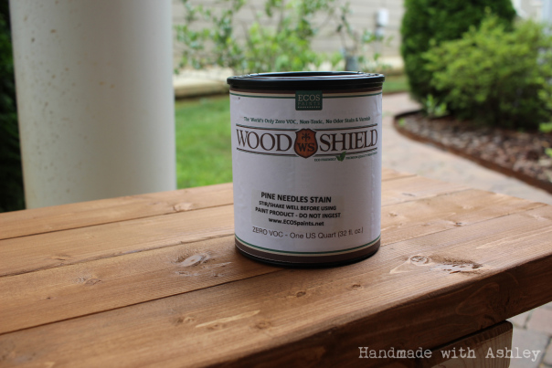 diy stained wooden bench - ecos paints